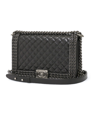 Sac Boy Chanel triple chaine noir
