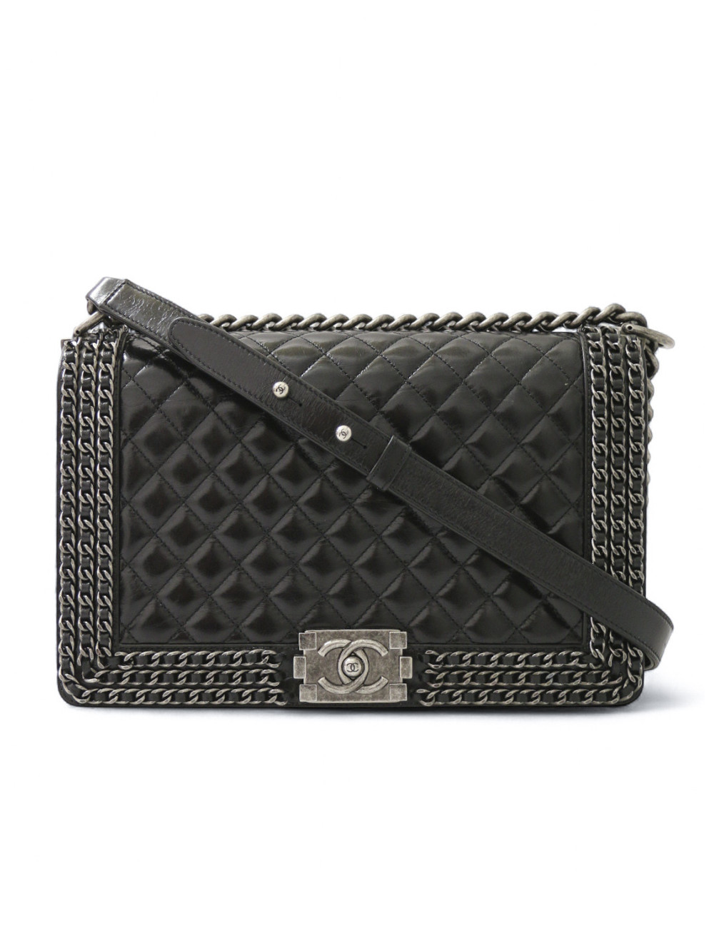 Sac Boy Chanel triple chaine noir