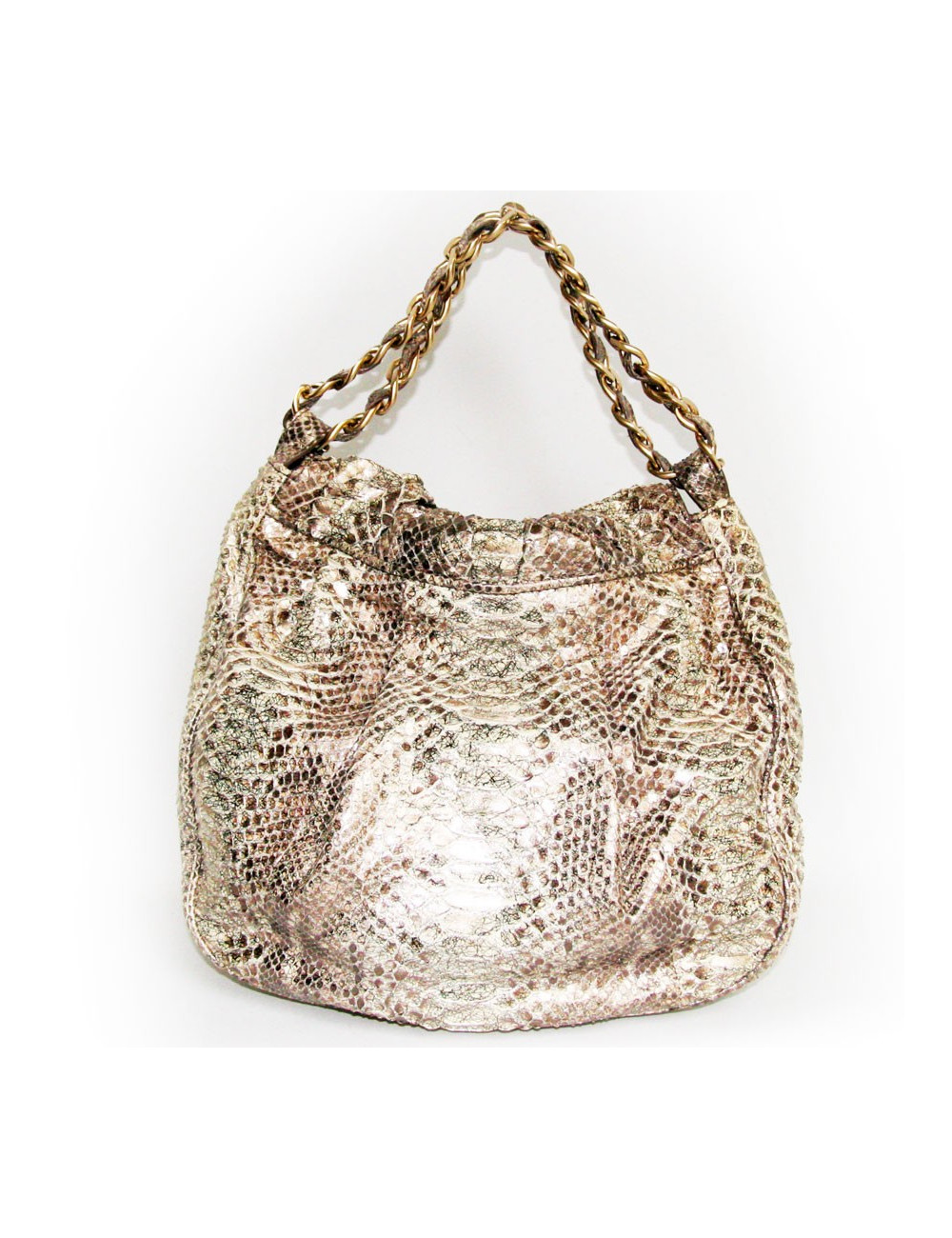 Sac python doré argenté ZAGLIANI