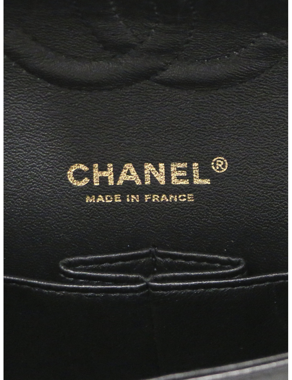 Sac classique double flap Chanel chevrons noir bijouterie dorée