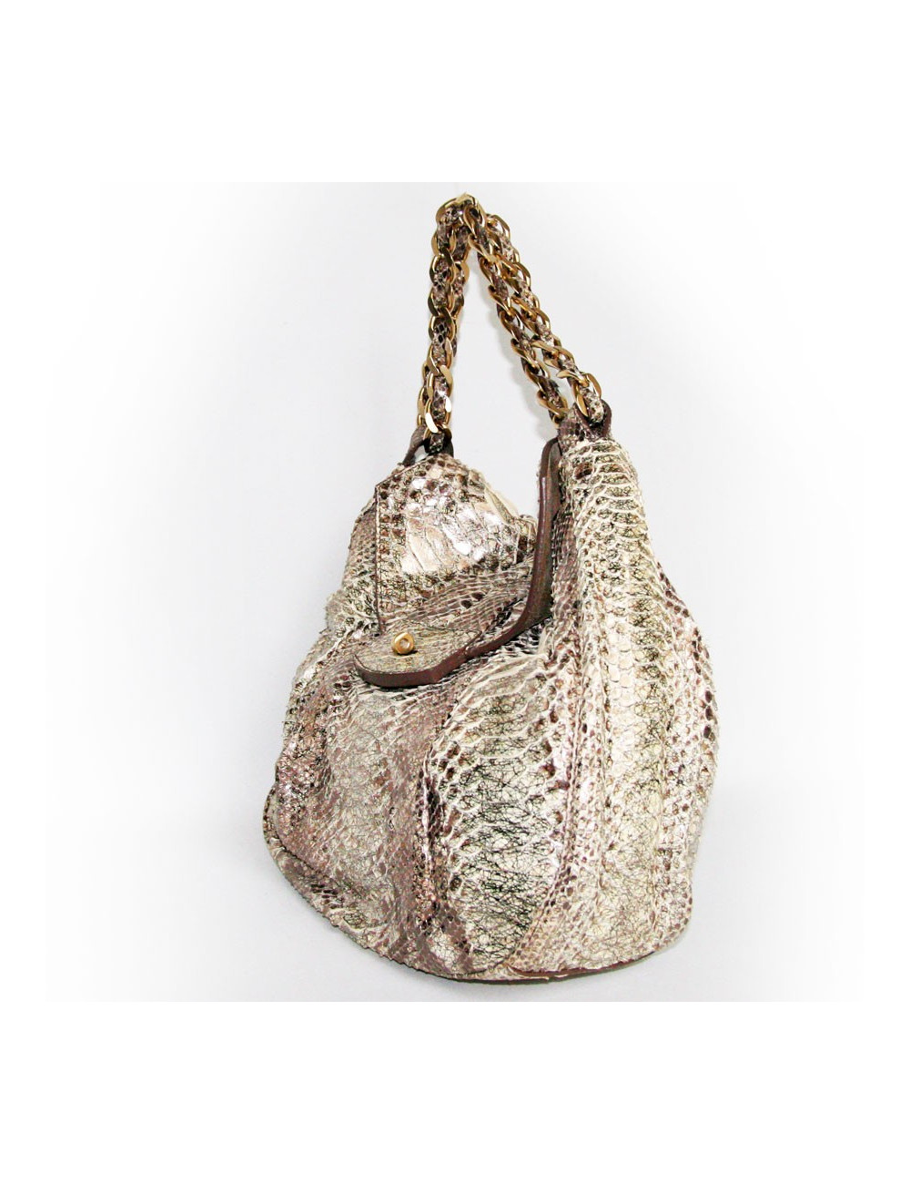 Sac python doré argenté ZAGLIANI