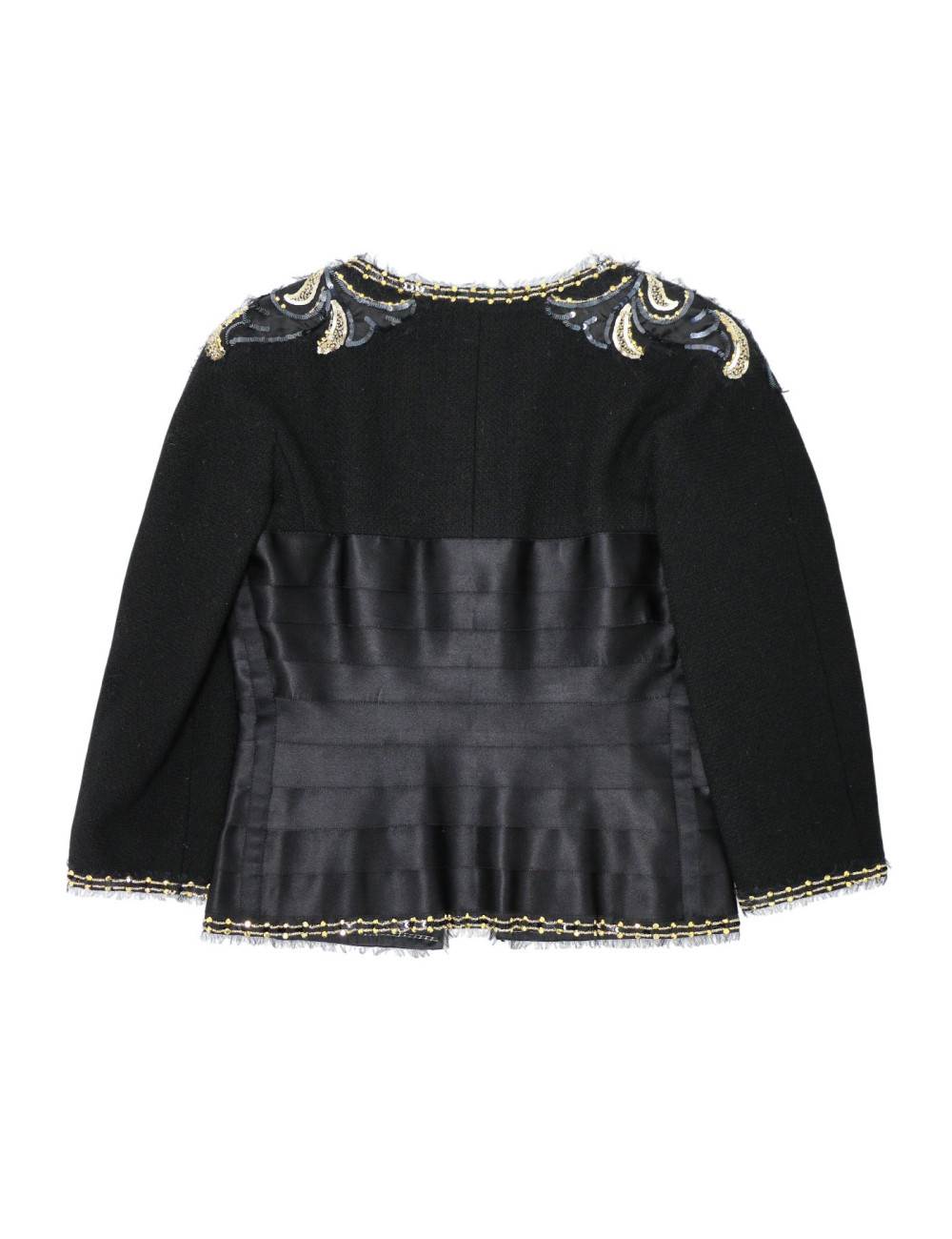 Veste CHANEL Lesage noire tweed satin