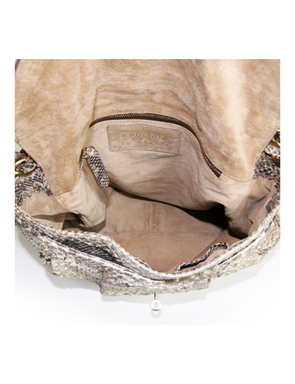 Sac python doré argenté ZAGLIANI