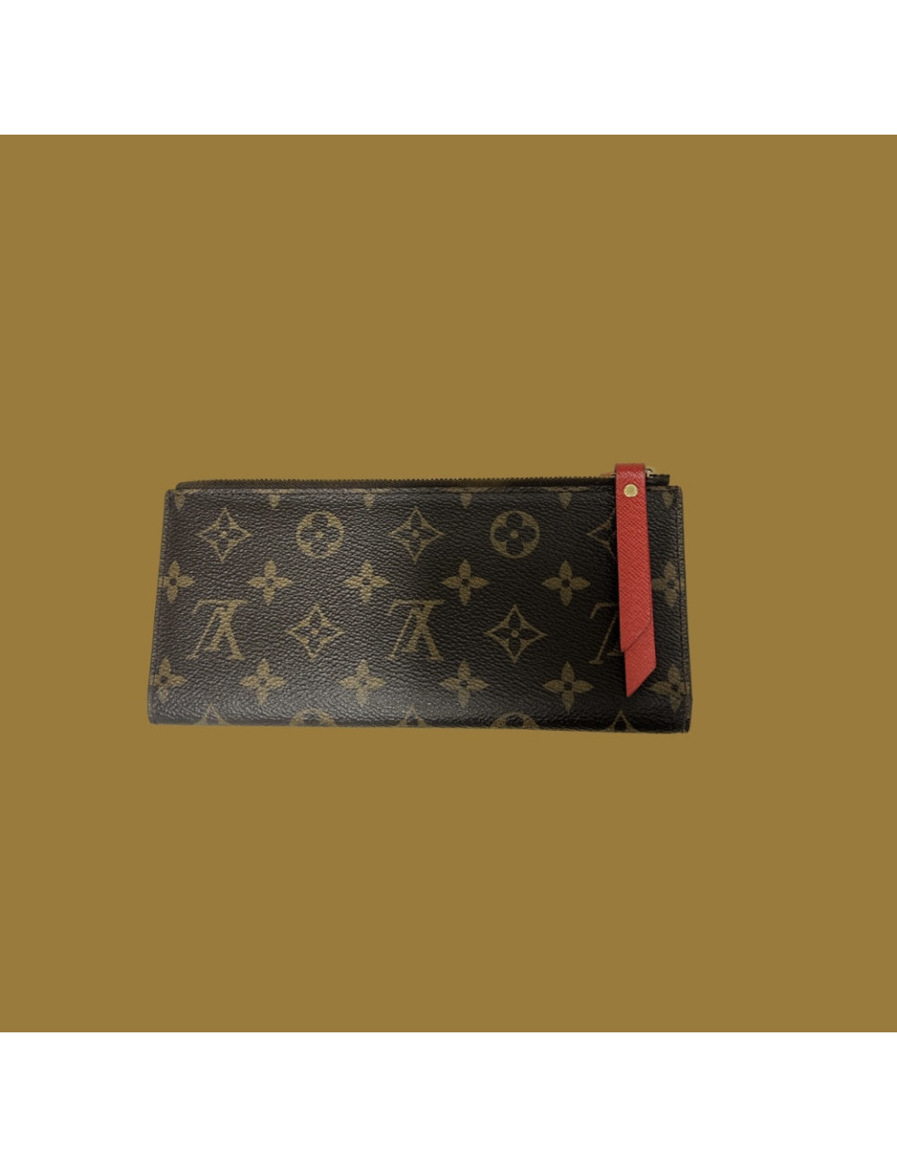 Portefeuille Louis Vuitton monogram intérieur rouge