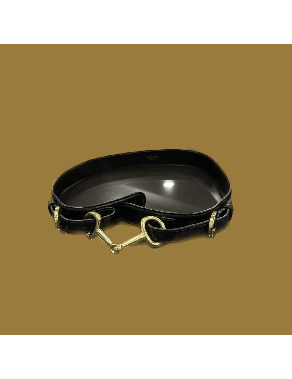 Ceinture Celine cuir noir