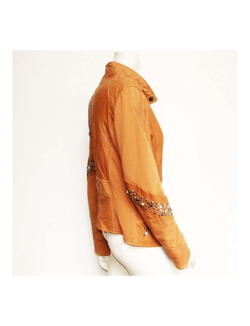 Veste semi cuir et coton ROSSODISERA T M