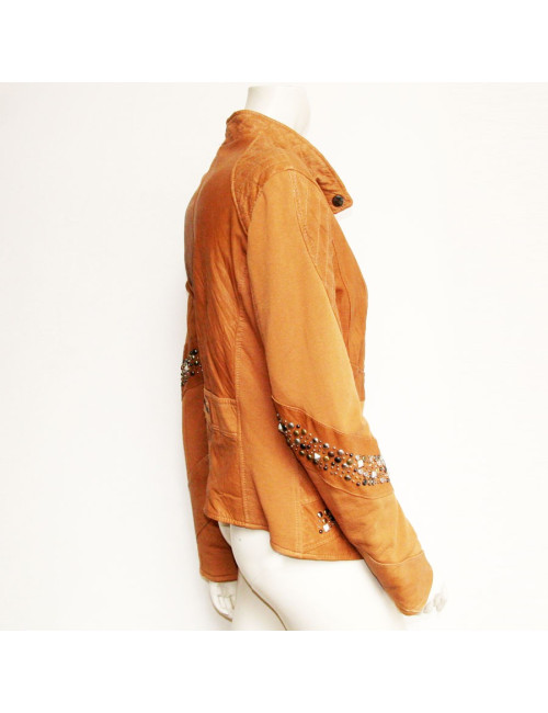 Veste semi cuir et coton ROSSODISERA T M