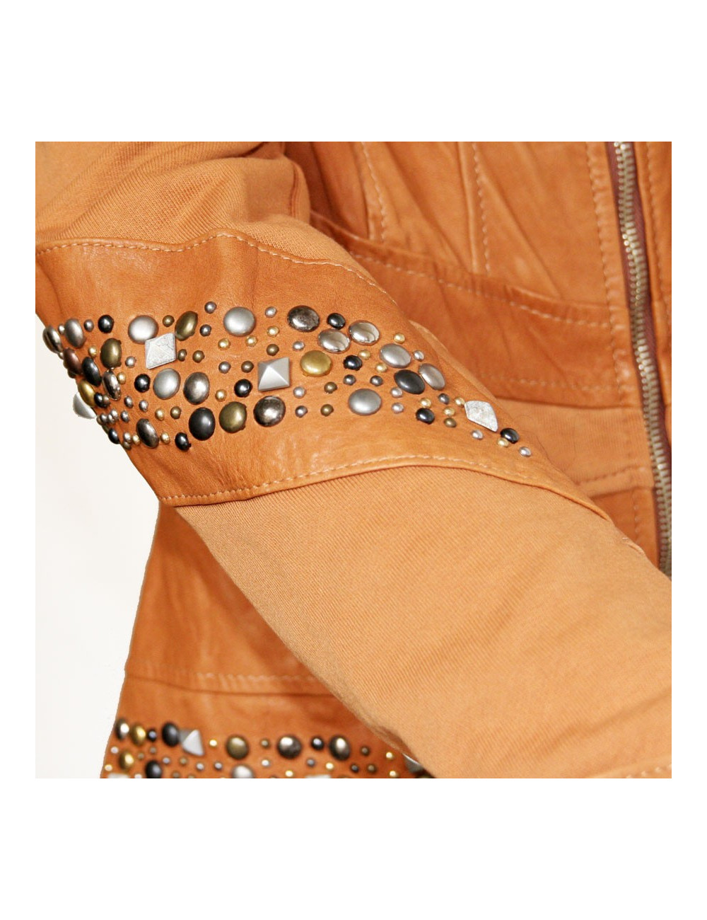 Veste semi cuir et coton ROSSODISERA T M