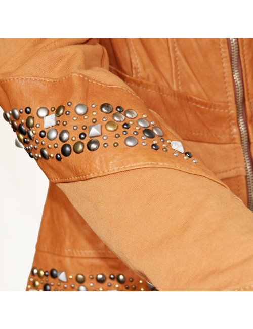 Veste semi cuir et coton ROSSODISERA T M