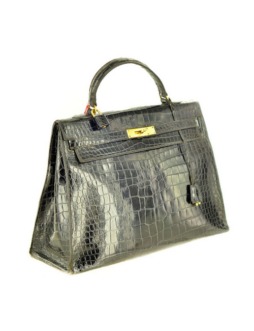 Kelly 35 porosus noir HERMÃˆS
