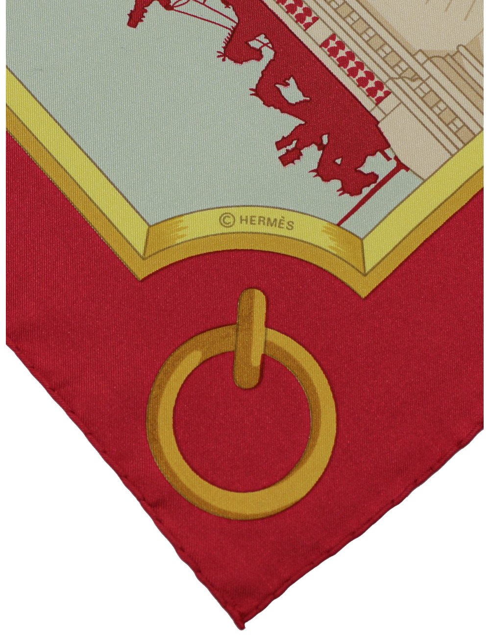 Carré HERMES "Les Ponts de Paris" soie )