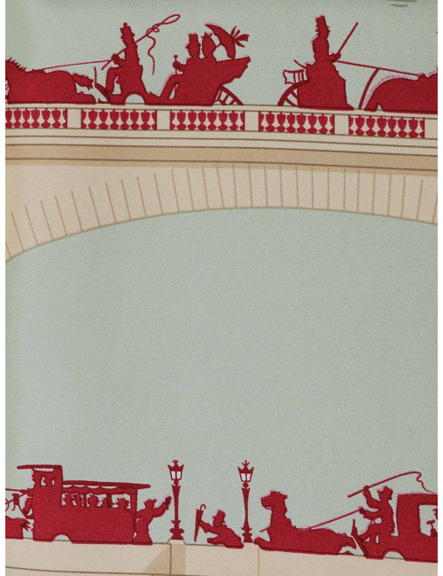 Carré HERMES "Les Ponts de Paris" soie )