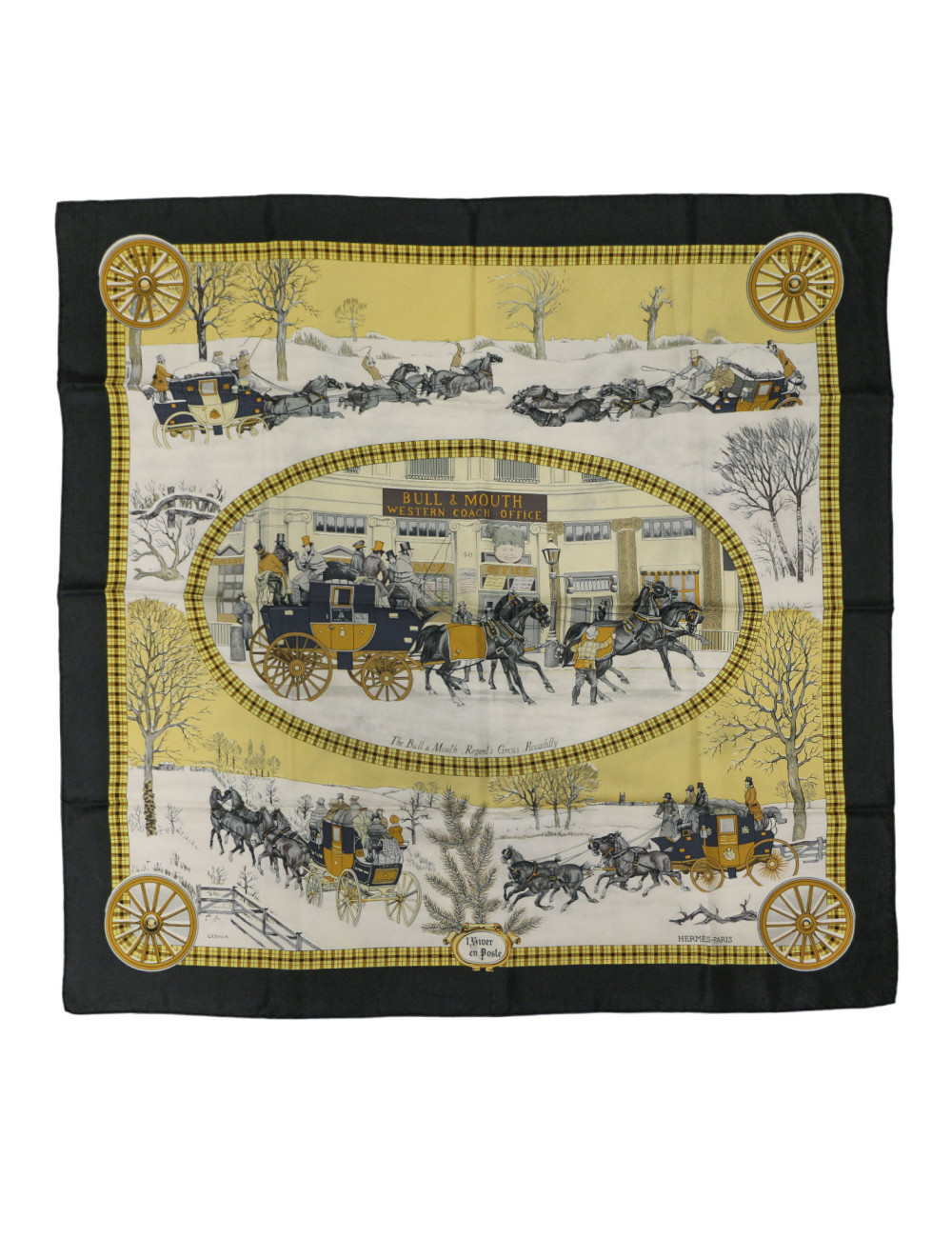 Carré soie HERMES L'hiver en Poste
