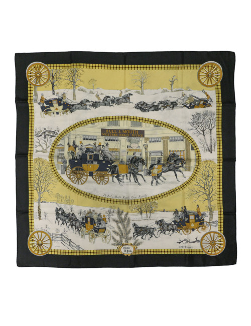 Carré soie HERMES L'hiver en Poste