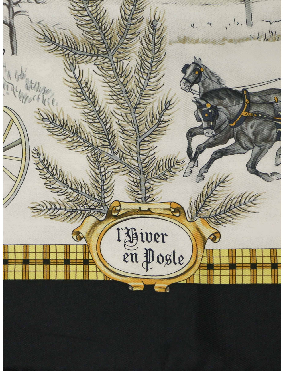 Carré soie HERMES L'hiver en Poste