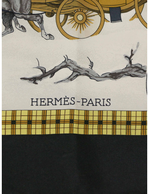 Carré soie HERMES L'hiver en Poste
