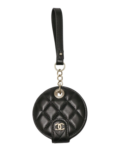 Porte adresse CHANEL cuir matelassé noir