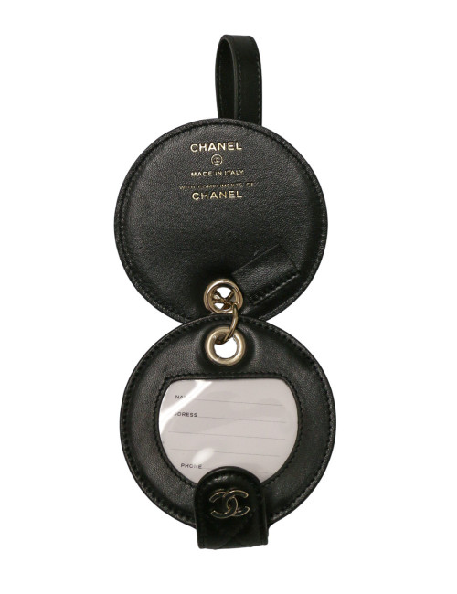 Porte adresse CHANEL cuir matelassé noir