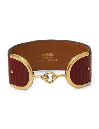 Bracelet Hermes Deux Eperons Varan du nil Vintage