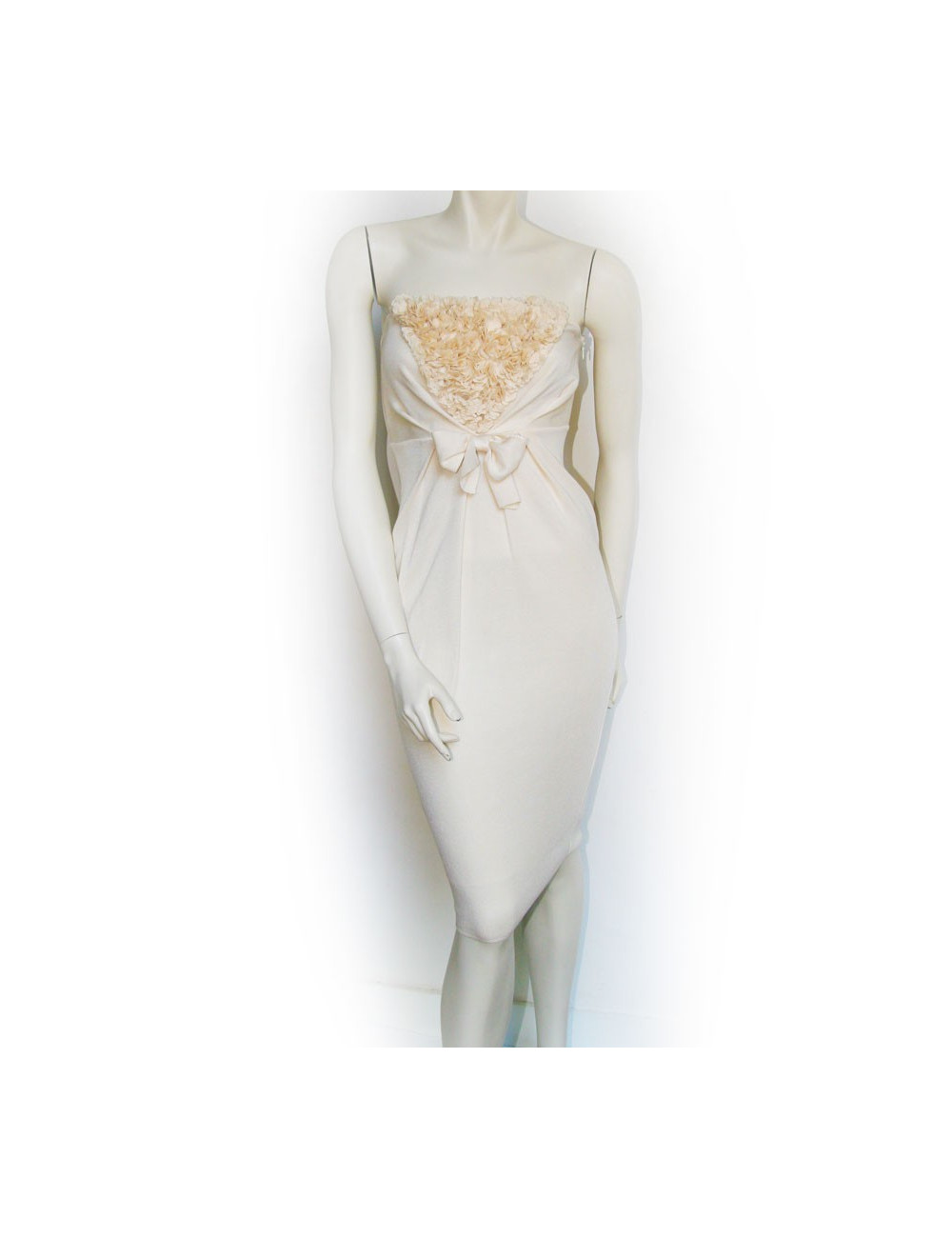 Robe bustier GIAMBATTISTA VALLI blanc cassé en soie