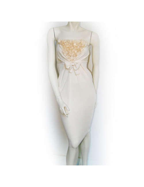 Robe GIAMBATTISTA VALLI blanc cassé en soie