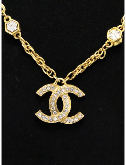 Collier Chanel crystal et chaine