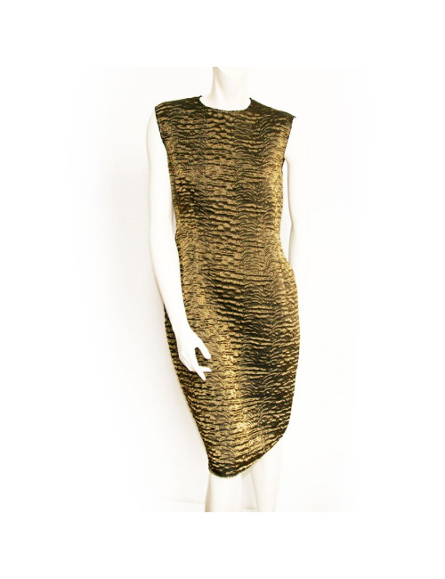 Robe BALMAIN doré stretch