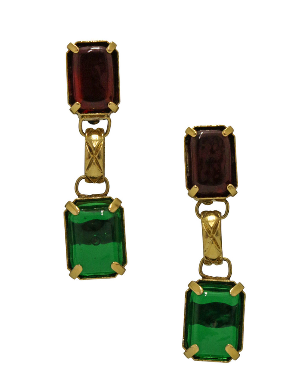 Boucles d'oreille pâte de verre Chanel : certifiées authentiques