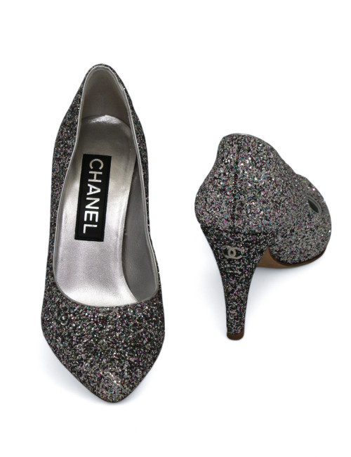 Escarpins Chanel Couture T 36,5 paillettes