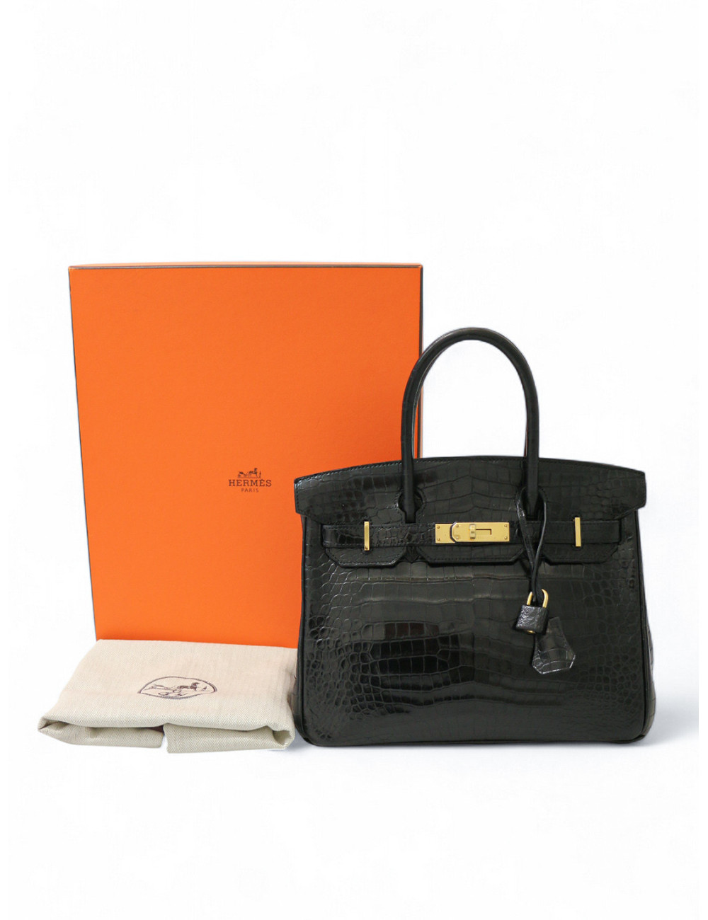 Hermès Birkin 30 crocodile porosus bijouterie dorée