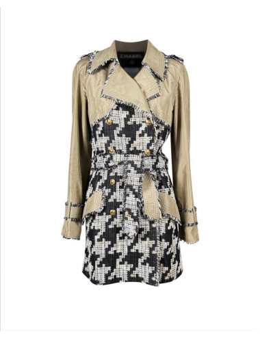 Trench CHANEL T38 pied  de poule Printemps 2005
