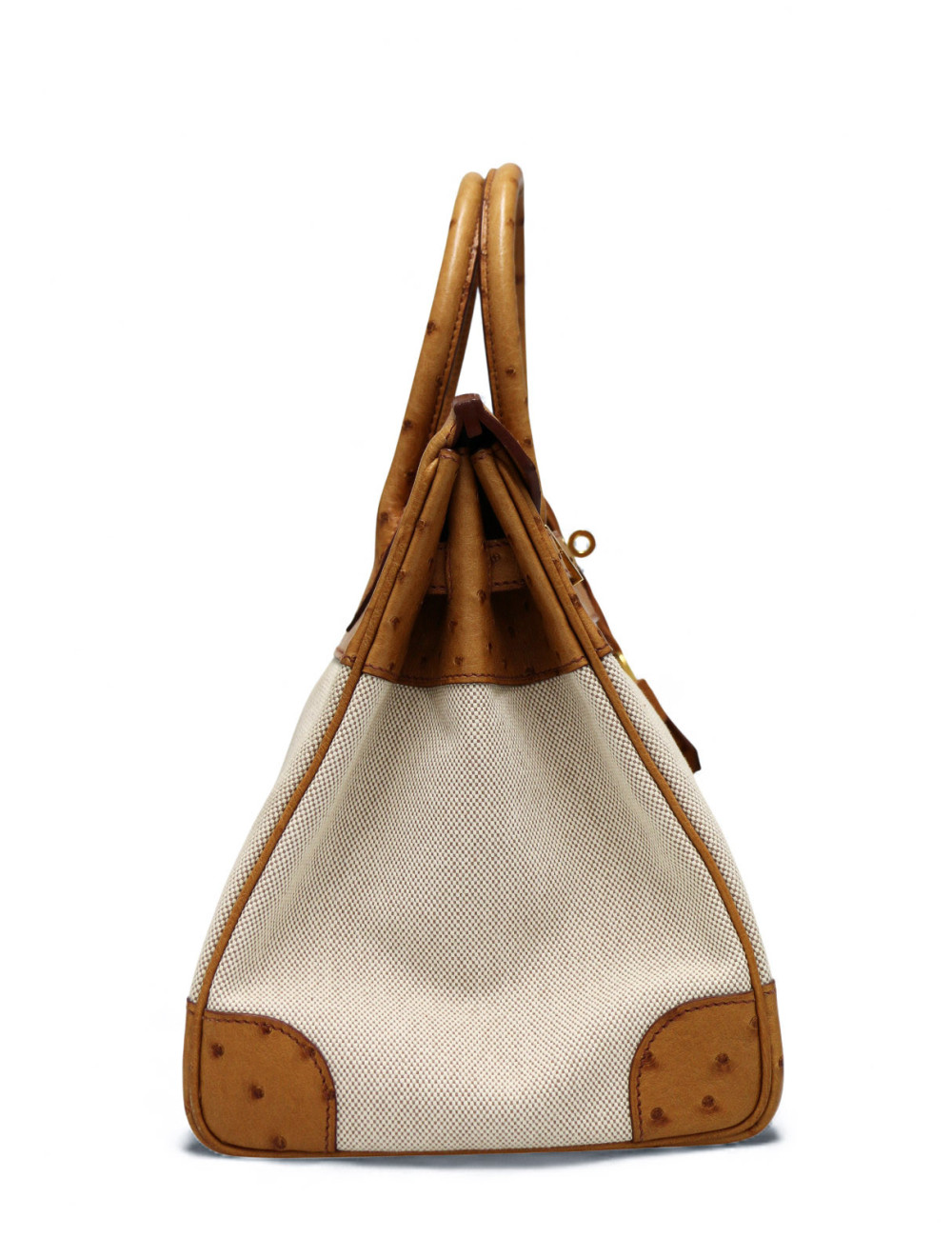 Sac Hermès Birkin 35 autruche et toile