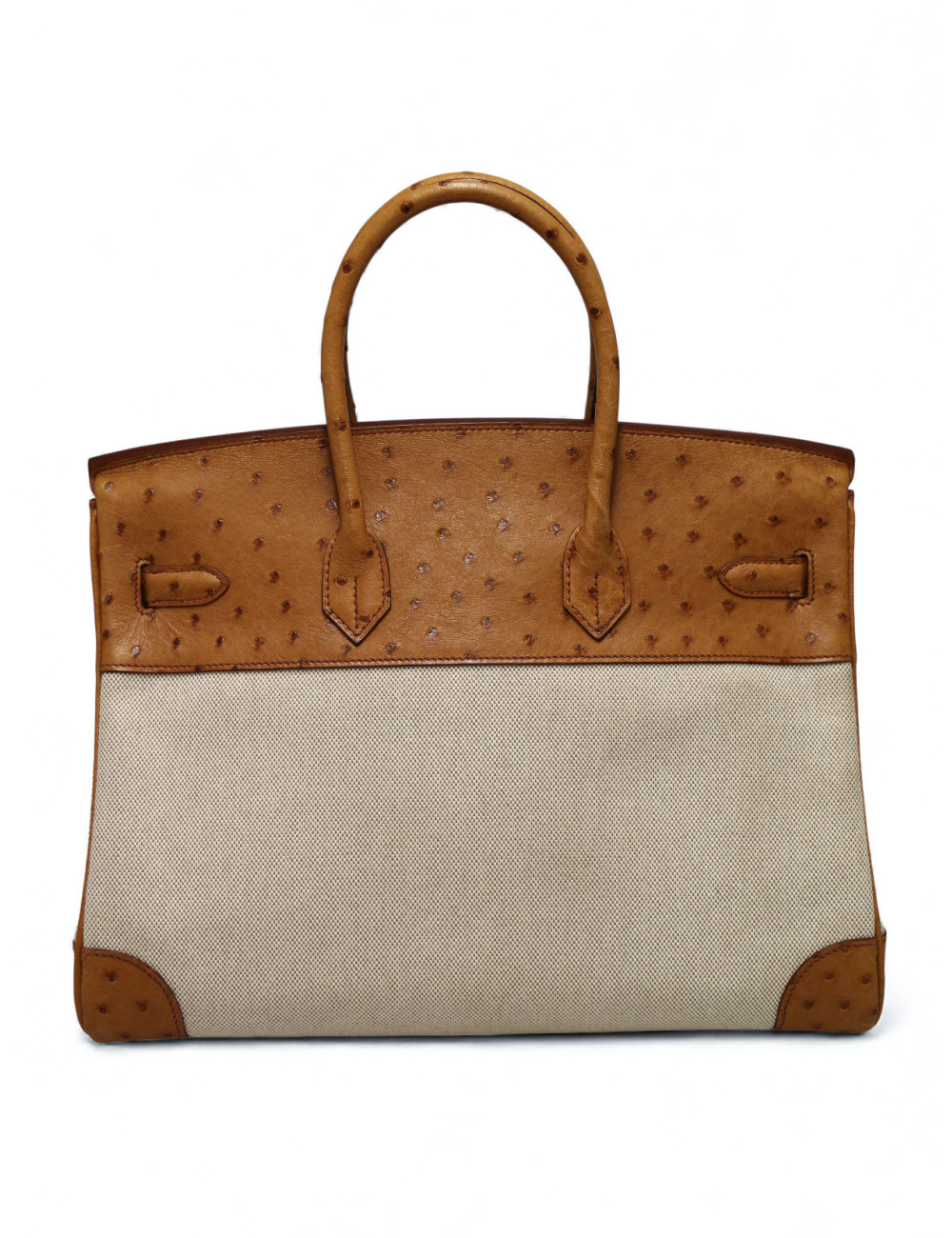 Sac Hermès Birkin 35 autruche et toile