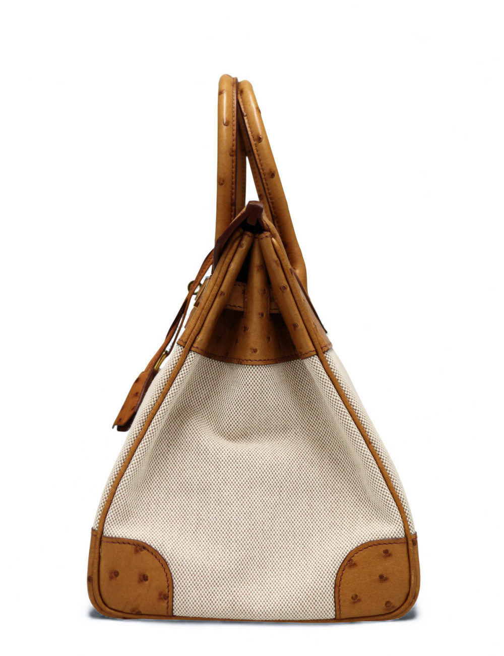 Sac Hermès Birkin 35 autruche et toile