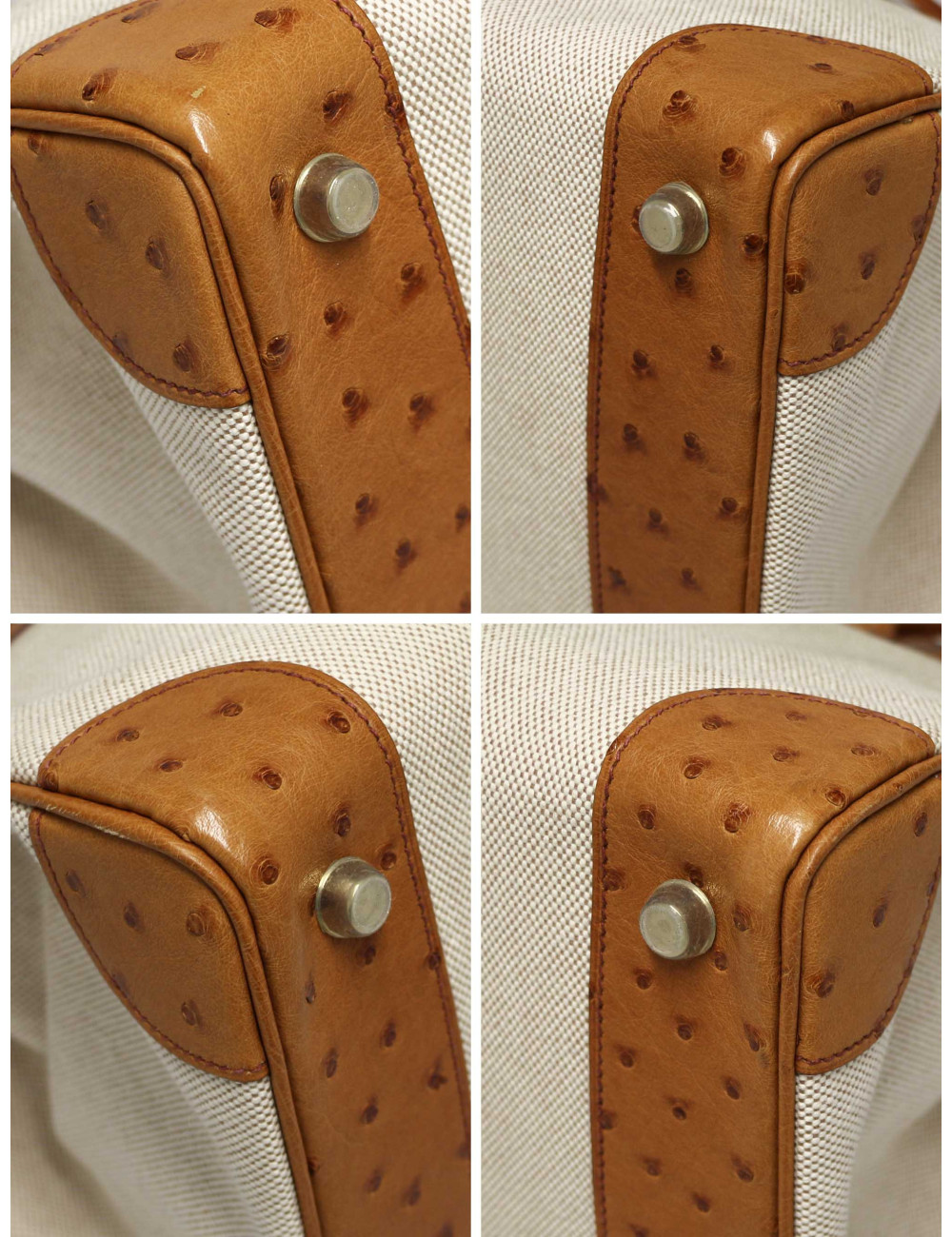 Sac Hermès Birkin 35 autruche et toile