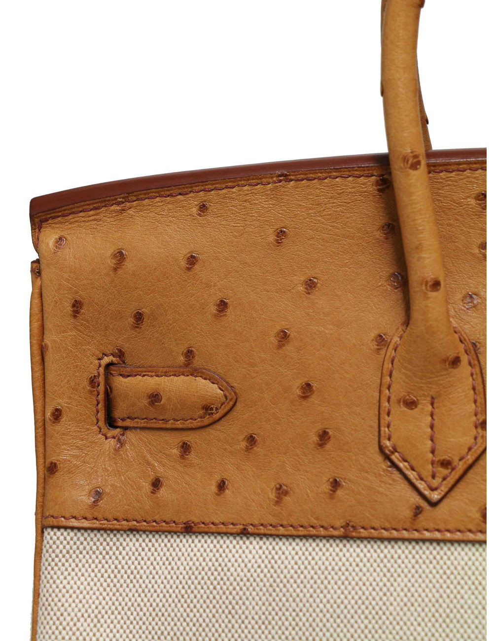 Sac Hermès Birkin 35 autruche et toile
