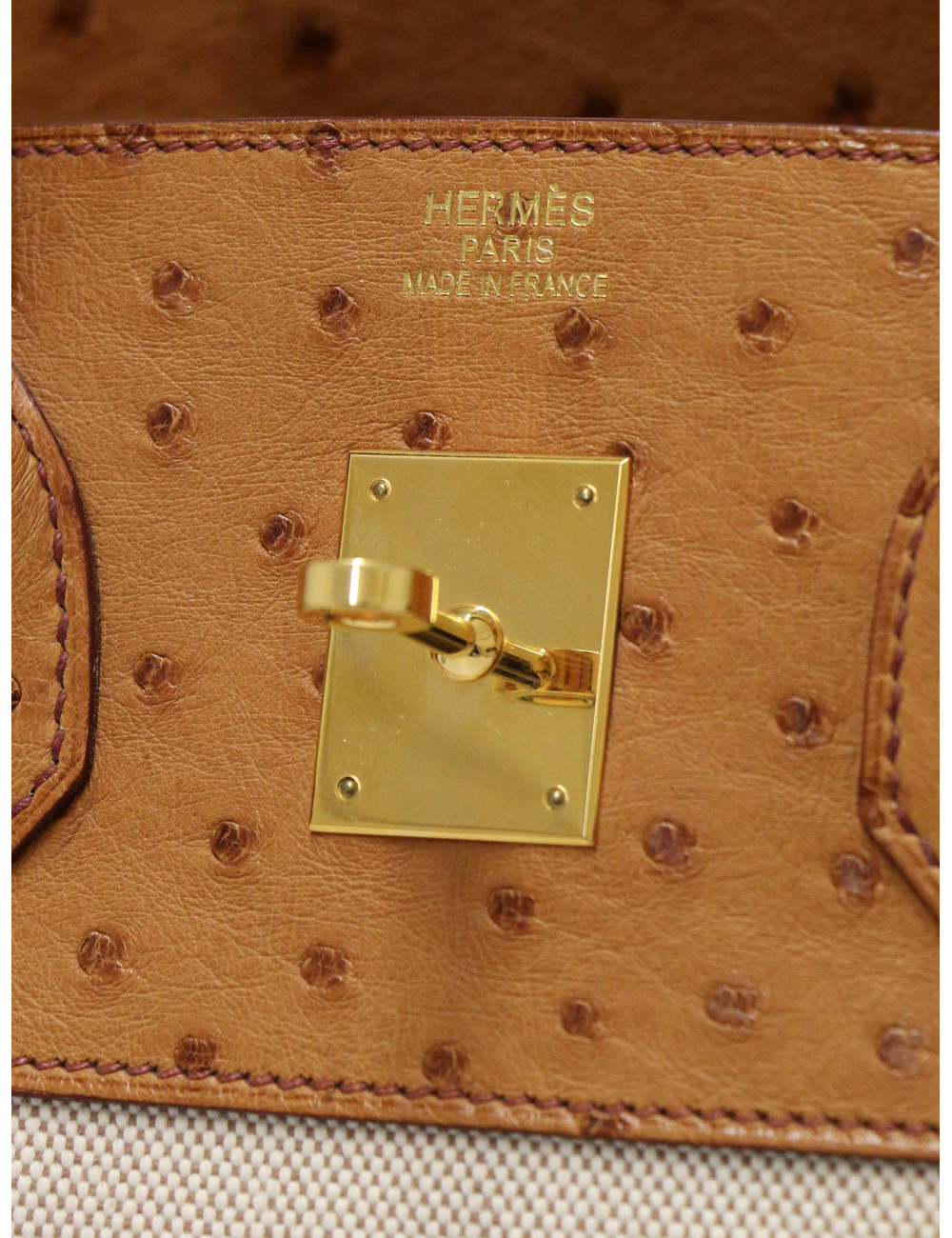 Sac Hermès Birkin 35 autruche et toile