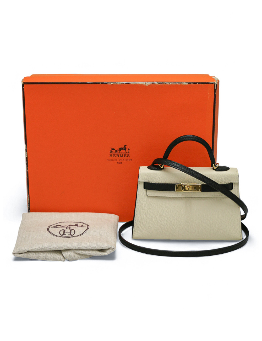 Kelly 20 Hermès veau Epsom bicolore