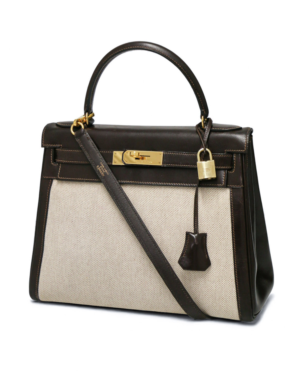 Kelly 28 toile et cuir Hermès