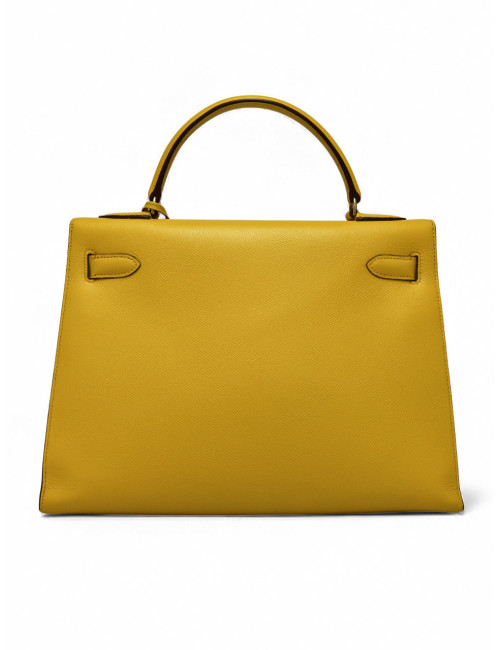 Sac Kelly 32 jaune Hermès bandoulière