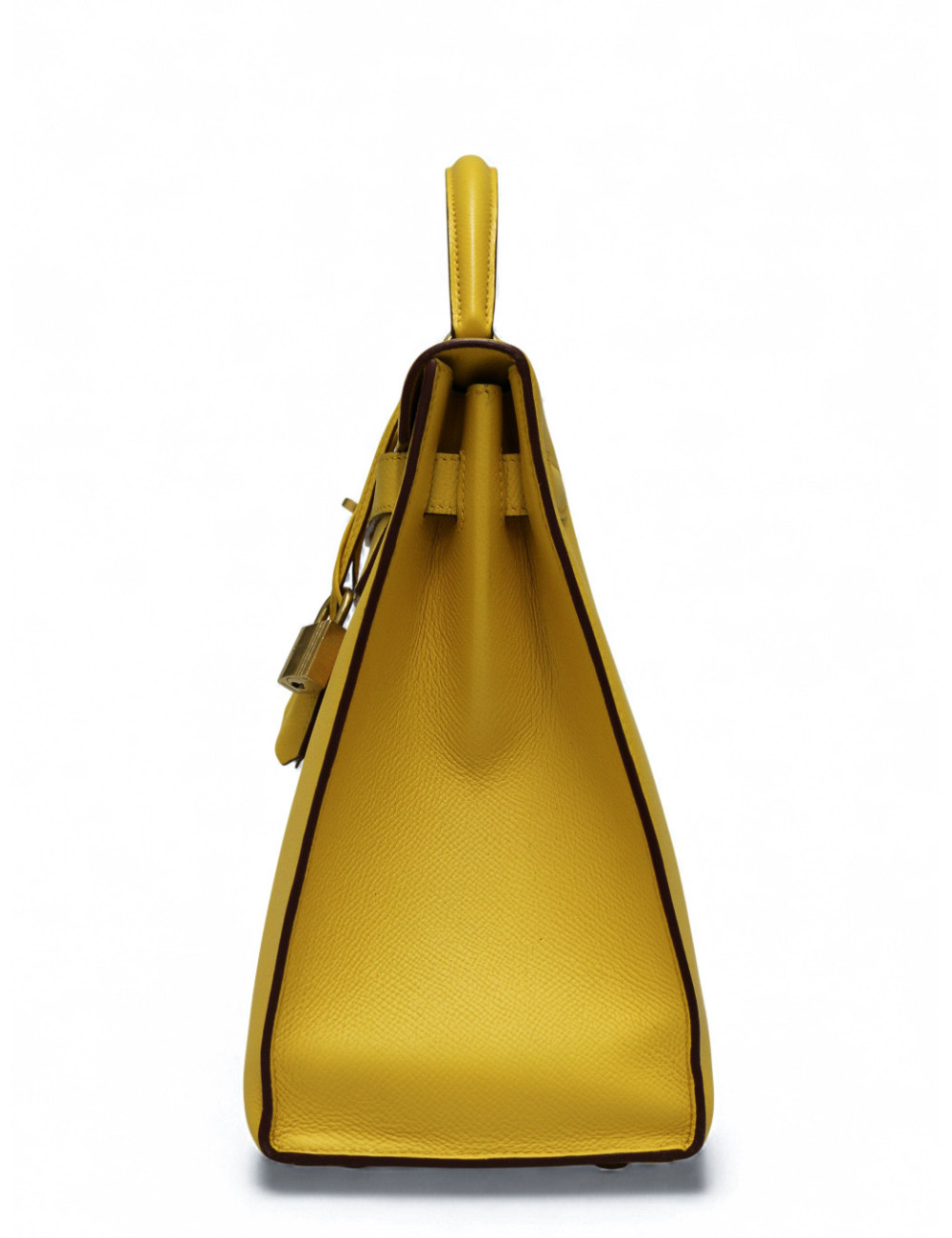 Sac Kelly 32 jaune Hermès bandoulière