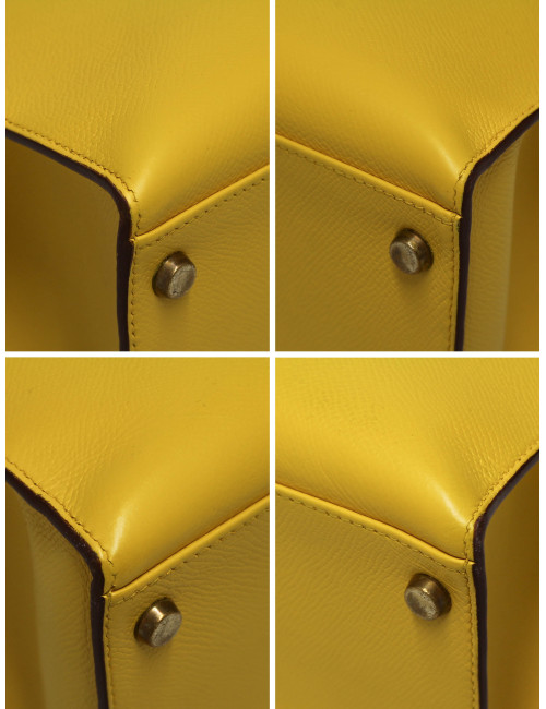 Sac Kelly 32 jaune Hermès bandoulière