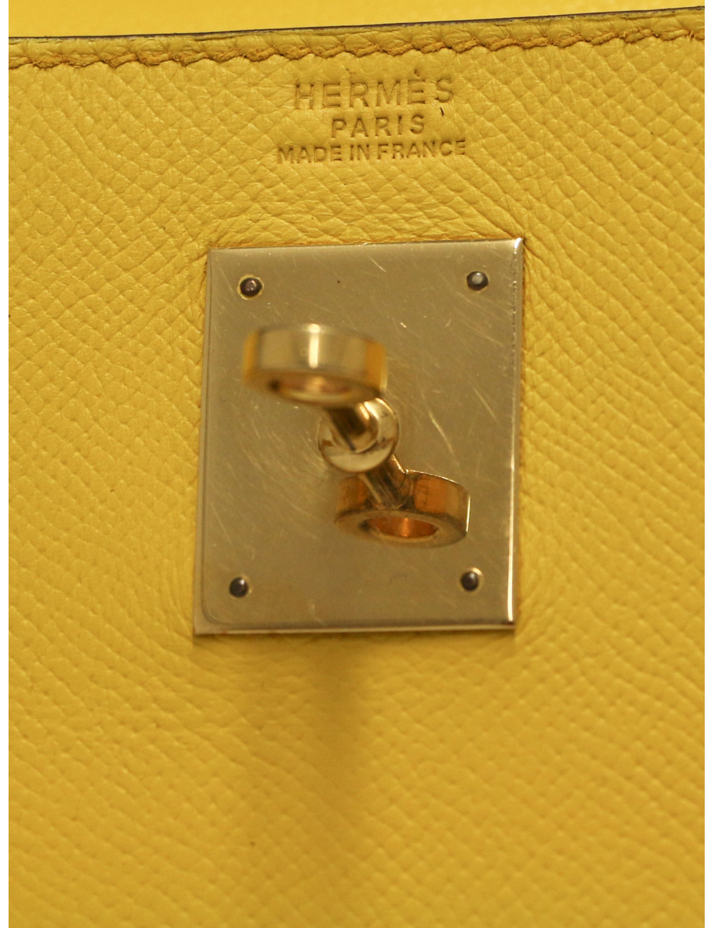 Sac Kelly 32 jaune Hermès bandoulière