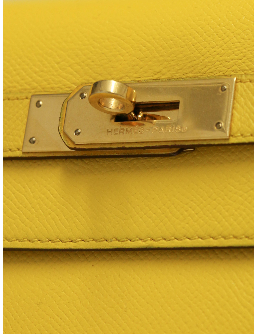 Sac Kelly 32 jaune Hermès bandoulière