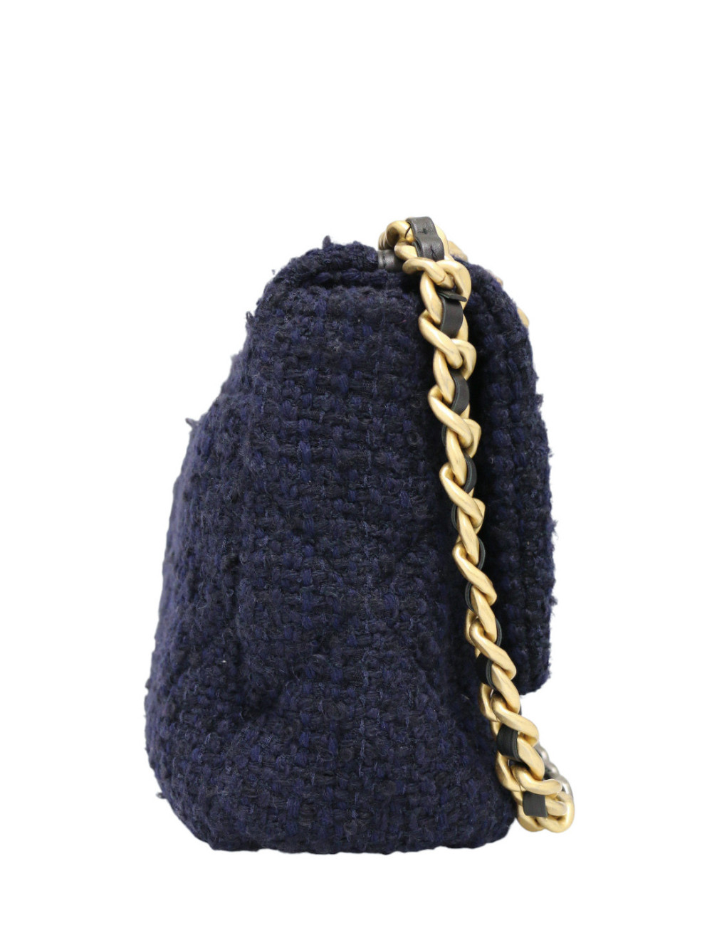 Grand sac 19 Chanel tweed bleu