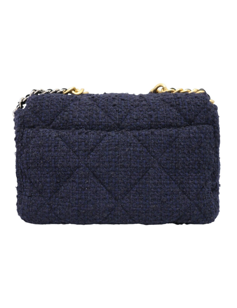 Grand sac 19 Chanel tweed bleu