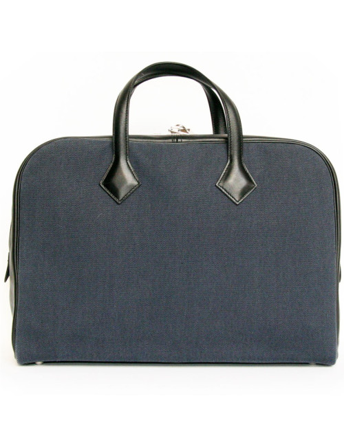 Sacoche HERMES semi cuir et toile