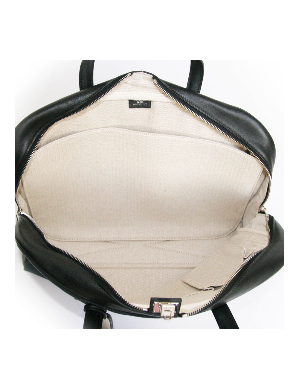 Sacoche HERMES semi cuir et toile