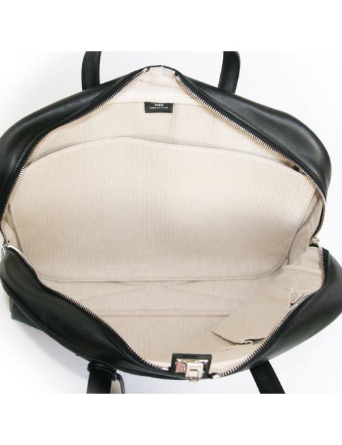 Sacoche HERMES semi cuir et toile