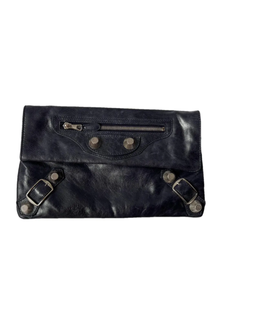 Pochette Balenciaga City en cuir d’agneau bleu marine Occasion certifiée